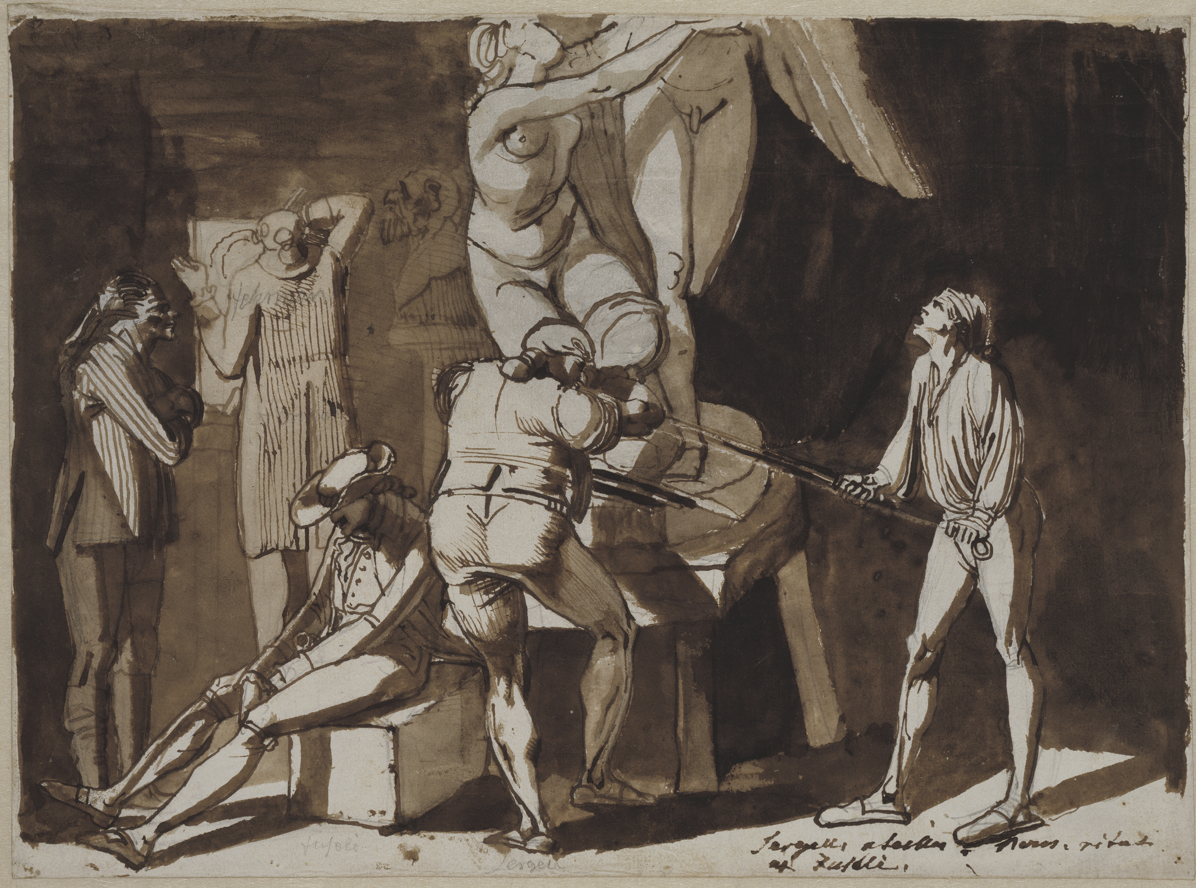 Johann Heinrich Füssli, Sergel i arbete i sin romerska ateljé, ca 1776–1777