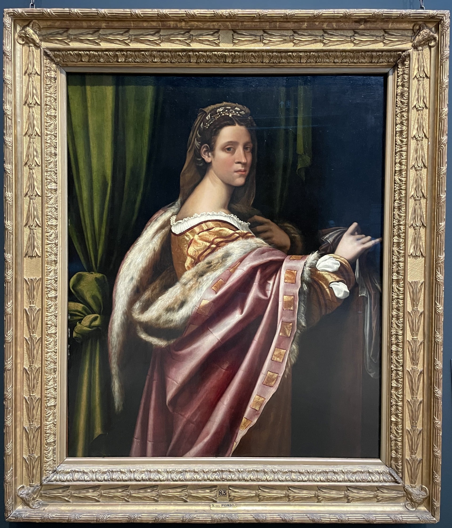 Portrait of a lady av Sebastiano del Piombo, Longford Castle collection